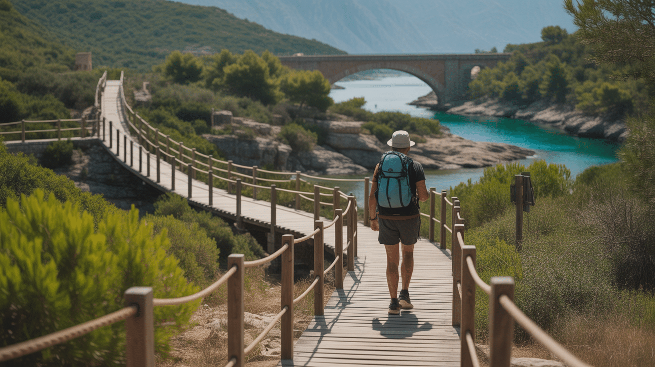 Sentier de randonnée Pont de Zaglia Corse paysage sauvage