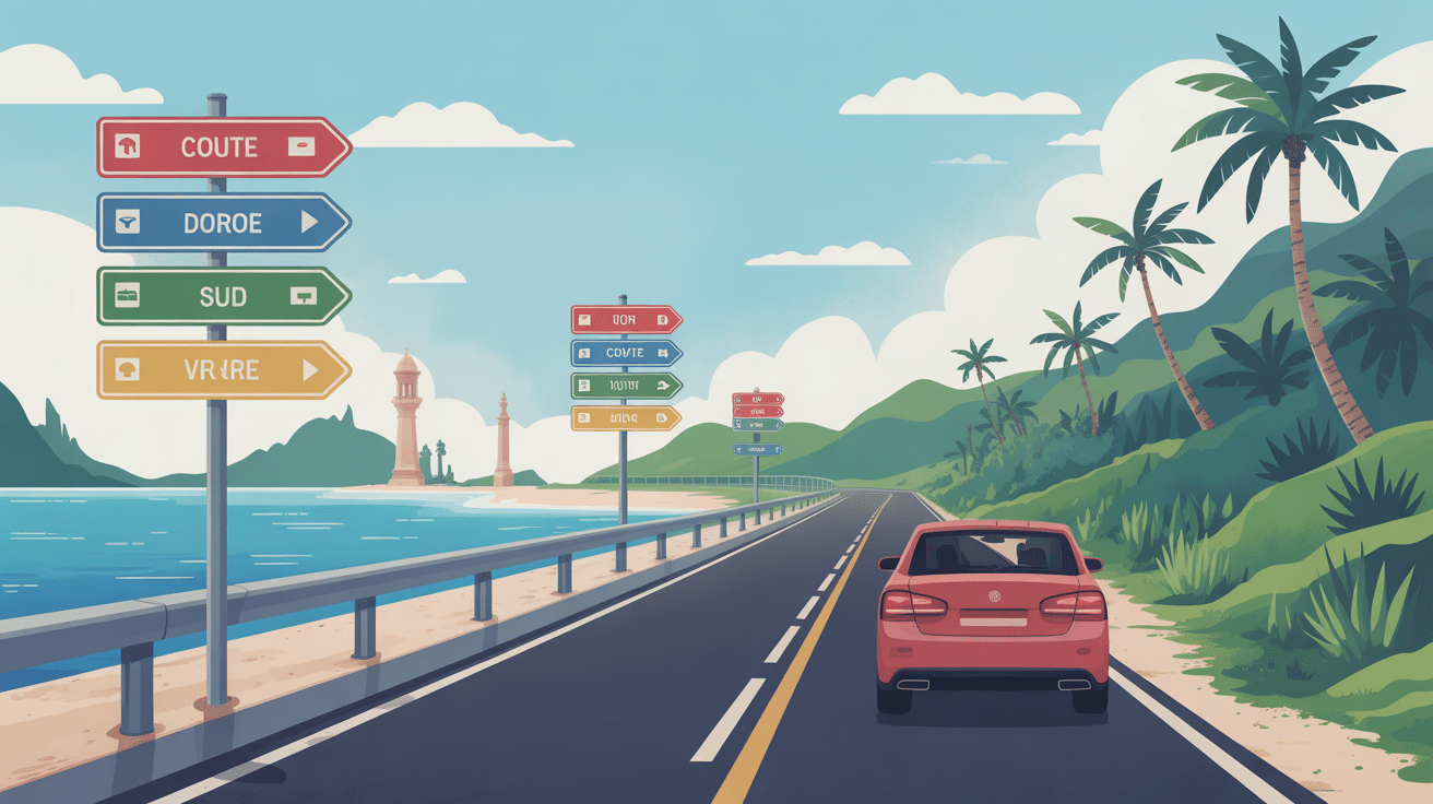 Route stylisée sur la cote est usa