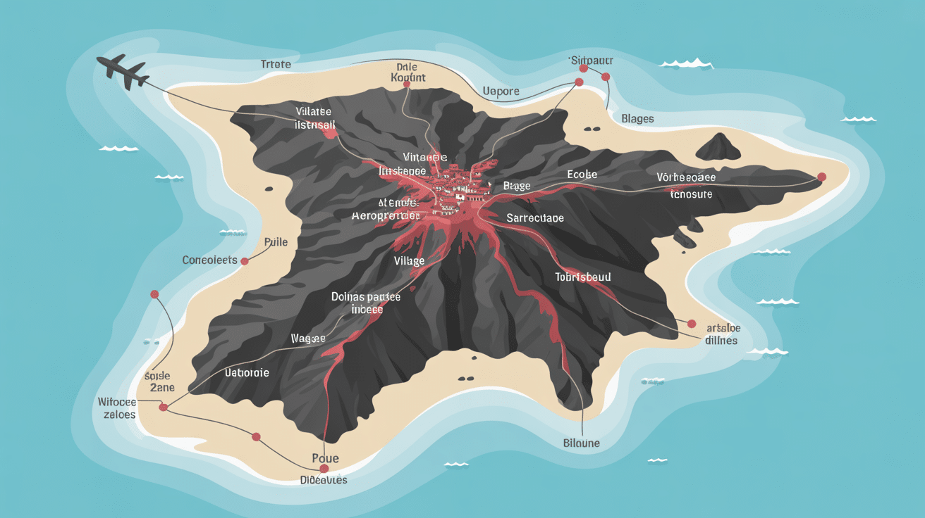 Carte emplacement village Santorini Mesaria