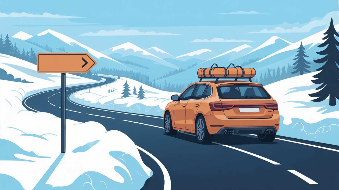 station de ski proche de lyon voiture route montagne enneigée