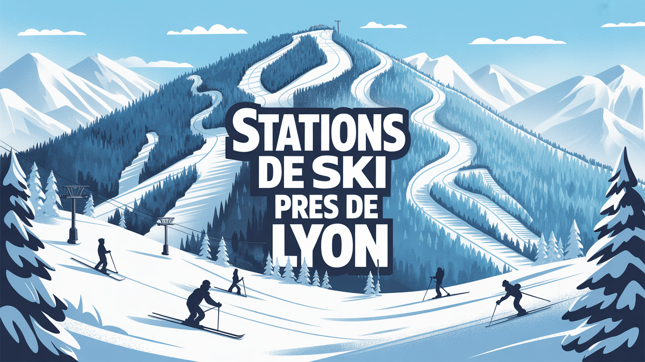 station de ski proche de lyon illustration montagne enneigée