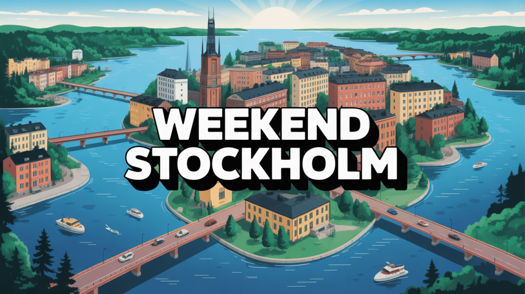 Illustration ville weekend stockholm îles ponts