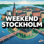 Illustration ville weekend stockholm îles ponts