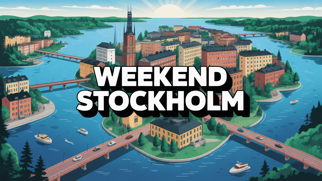 Illustration ville weekend stockholm îles ponts