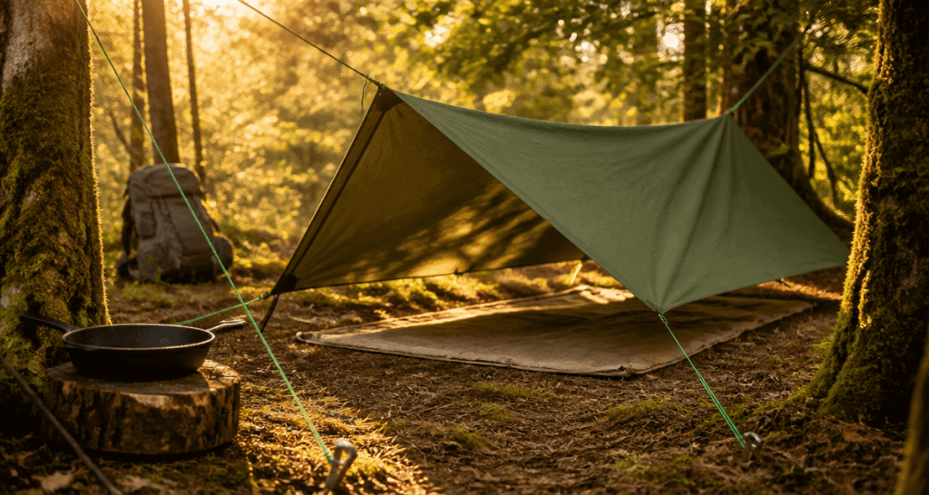 bache camping abri foret A-Frame