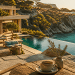 corse location villa bord de mer terrasse piscine vue mer