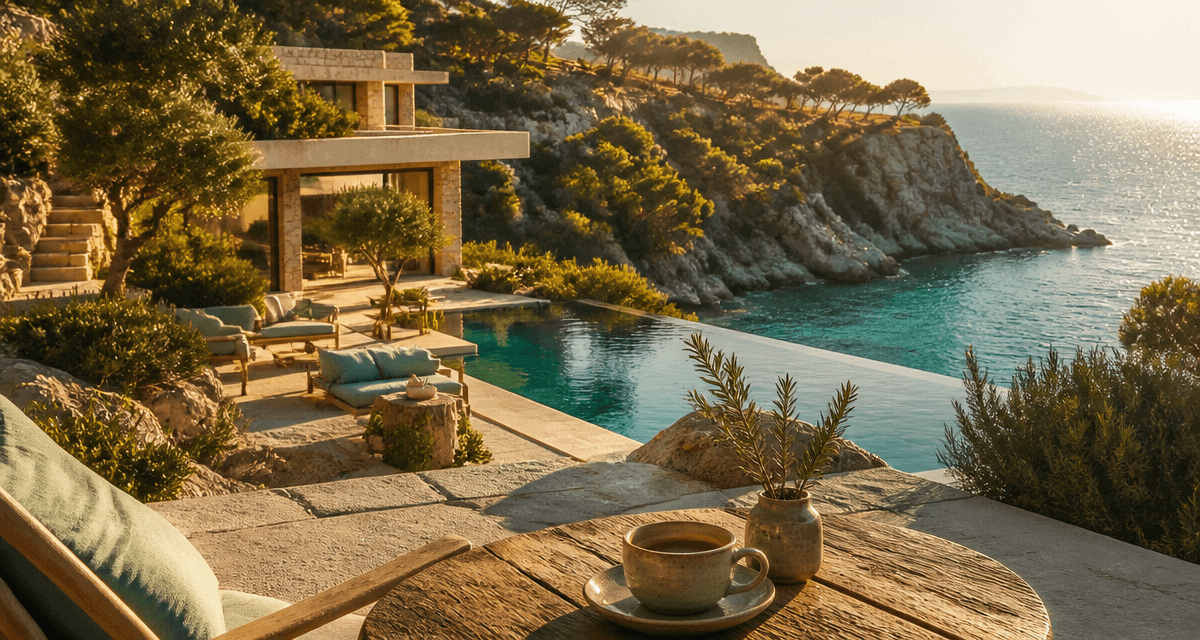 corse location villa bord de mer terrasse piscine vue mer