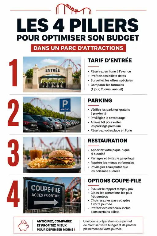 Infographie conseils budget parc attraction france
