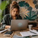 travail nomade femme ordinateur café Brésil