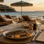 brise marine plage table mer coucher soleil