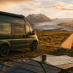 camping en islande van tente paysage