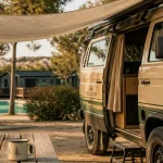 Camping palma de majorque : van aménagé sur une aire, près de Palma