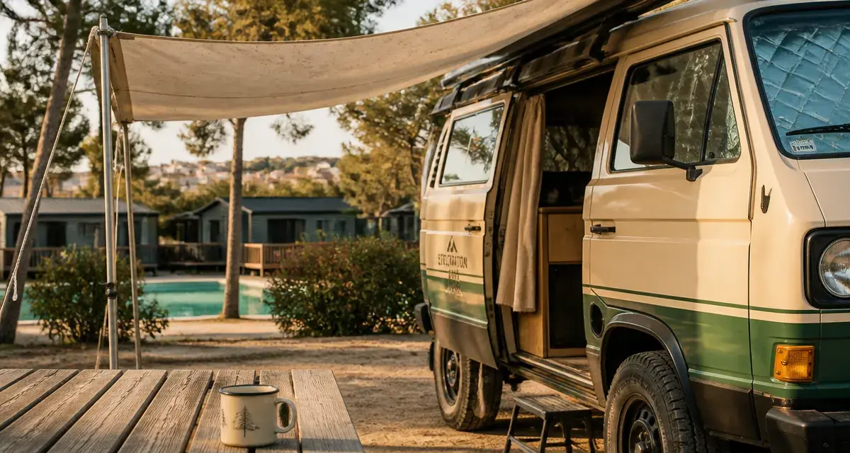 Camping palma de majorque : van aménagé sur une aire, près de Palma