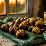 comment cuire des chataignes au four sur table rustique