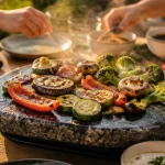 pierrade legumes légumes grillés sur pierre