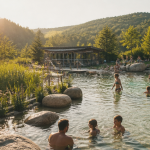 piscine naturelle en allemagne avec familles et végétation