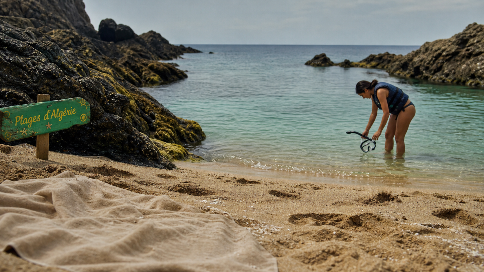 Plage en Algérie : crique secrète et snorkeling au sable doré