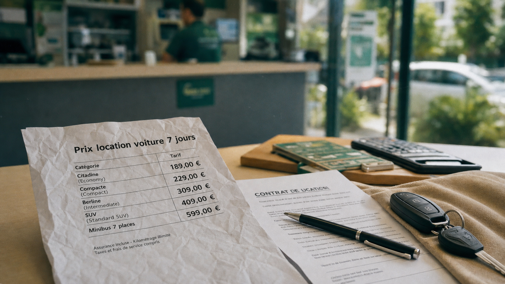 Prix location voiture pour une semaine : devis et clés, 150€ ou 400€