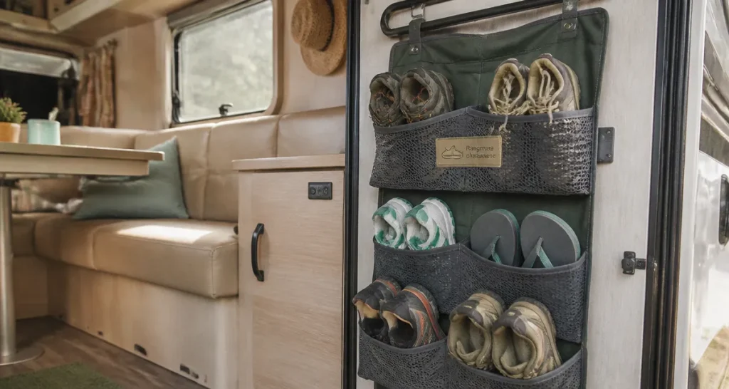 Rangement chaussure camping car avec organisateur suspendu