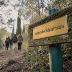 Sentier des schmakroums à Clapiers, panneau dans le bois de Romarin