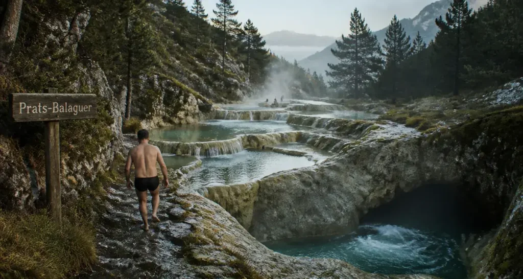 Source chaude Pyrénées gratuite : Prats-Balaguer, baignade naturelle