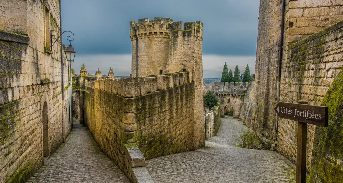 Ville fortifiée : ruelles et mur de citadelle historique