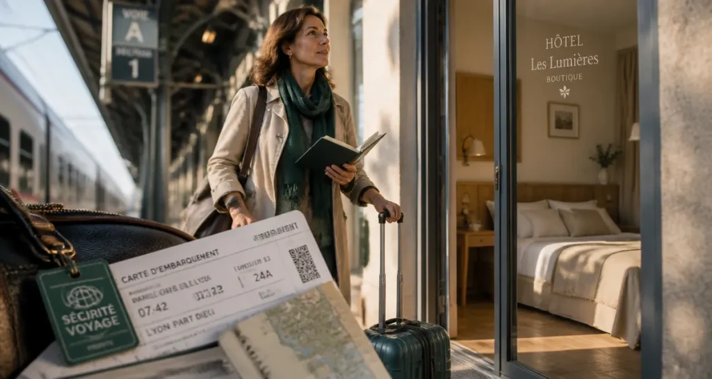 Voyager seule femme 50 ans en sécurité à la gare, hôtel boutique