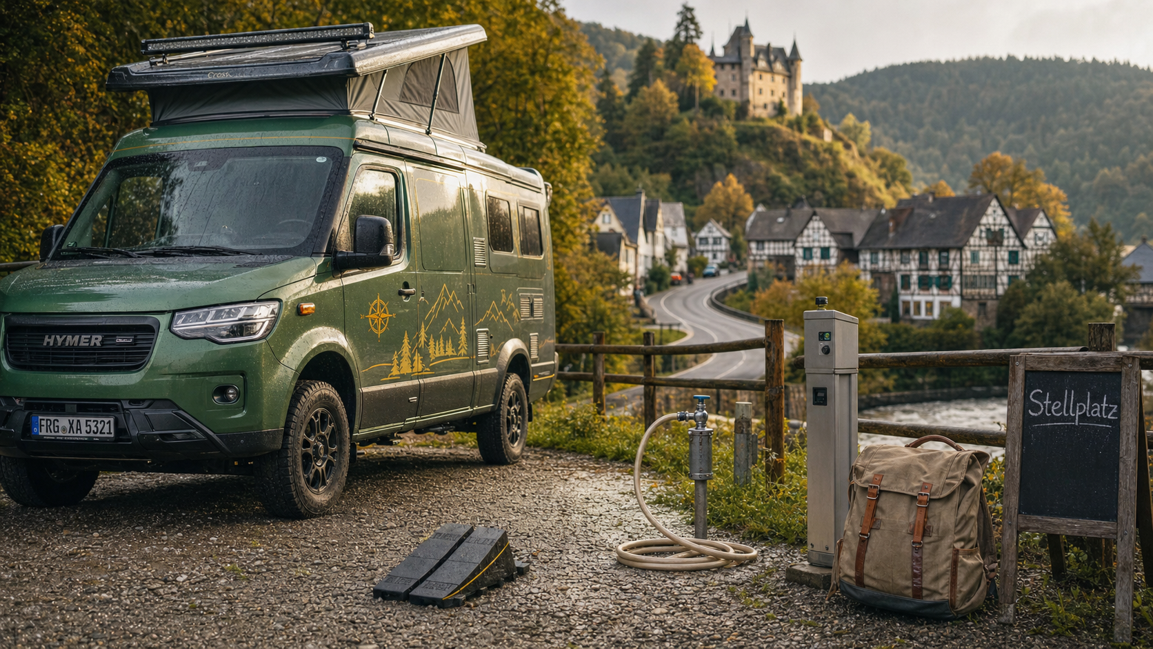 Allemagne en camping car sur Stellplatz près Forêt-Noire