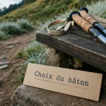 Baton de randonnee aluminium ou carbone sur sentier