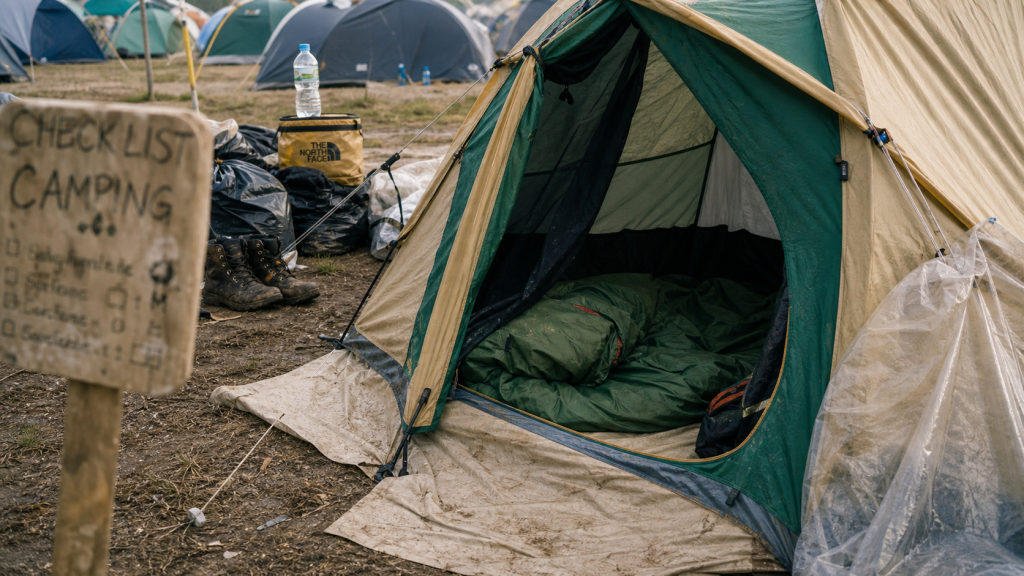 Équipement festival camping : tente et couchage au sec, checklist et tapis de sol