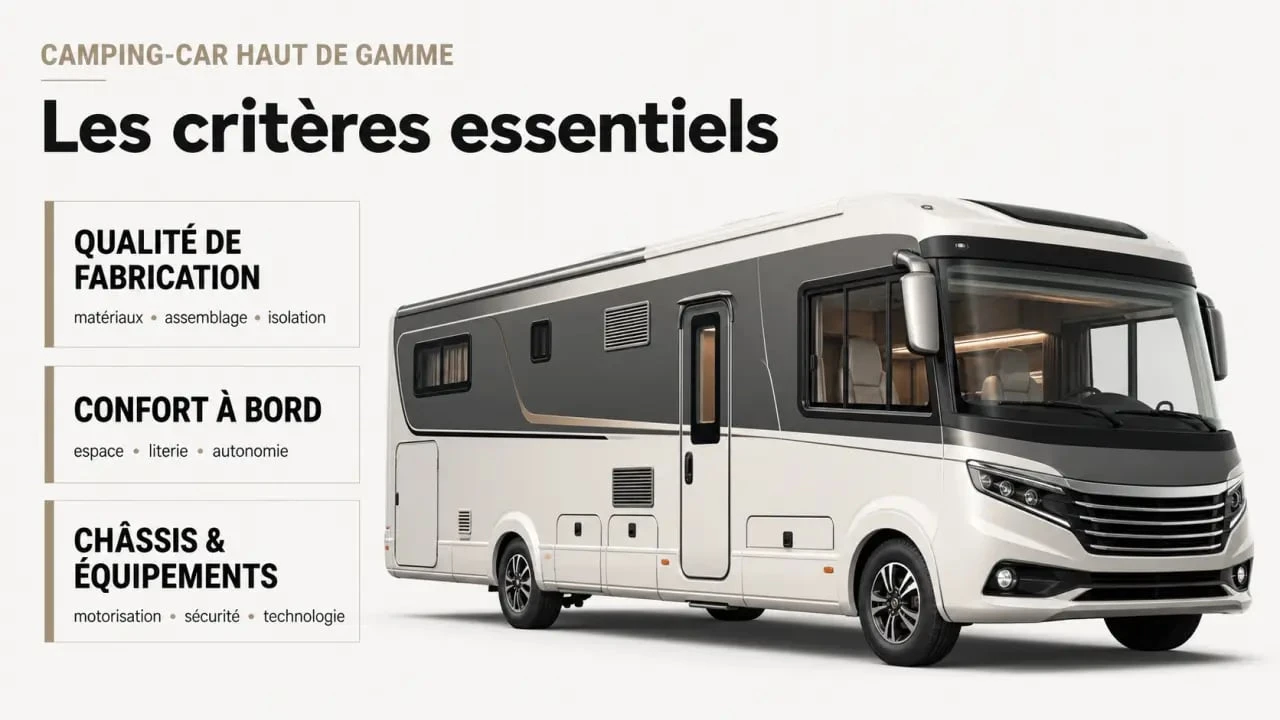 Camping car haut de gamme : visuel comparatif des critères premium et des gammes