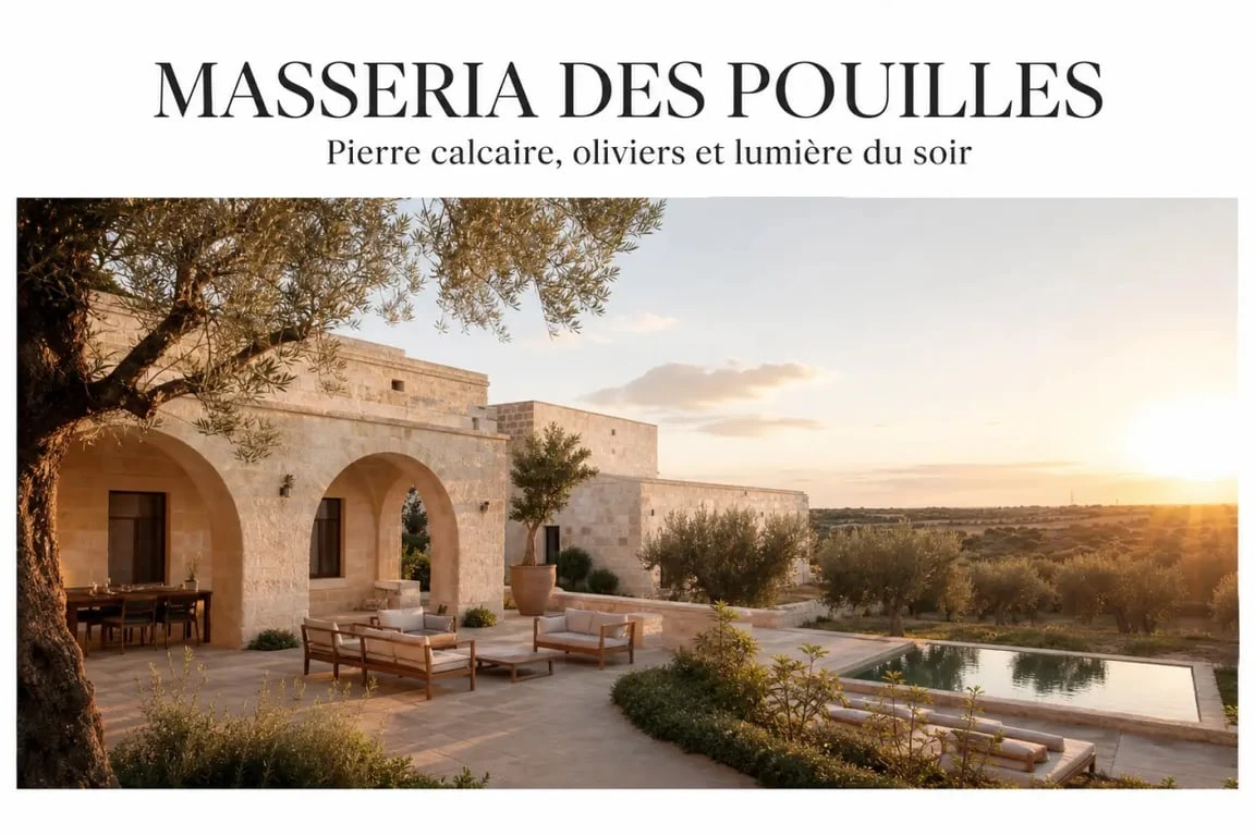 Masseria pouilles en pierre au milieu des oliviers avec piscine et ambiance authentique