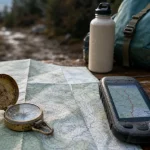 GPS randonnée sans réseau : boîtier outdoor affiché sur carte IGN