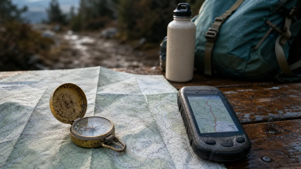 GPS randonnée sans réseau : boîtier outdoor affiché sur carte IGN