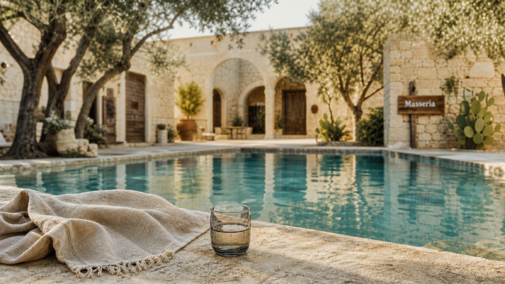 Masseria pouilles : piscine et oliviers