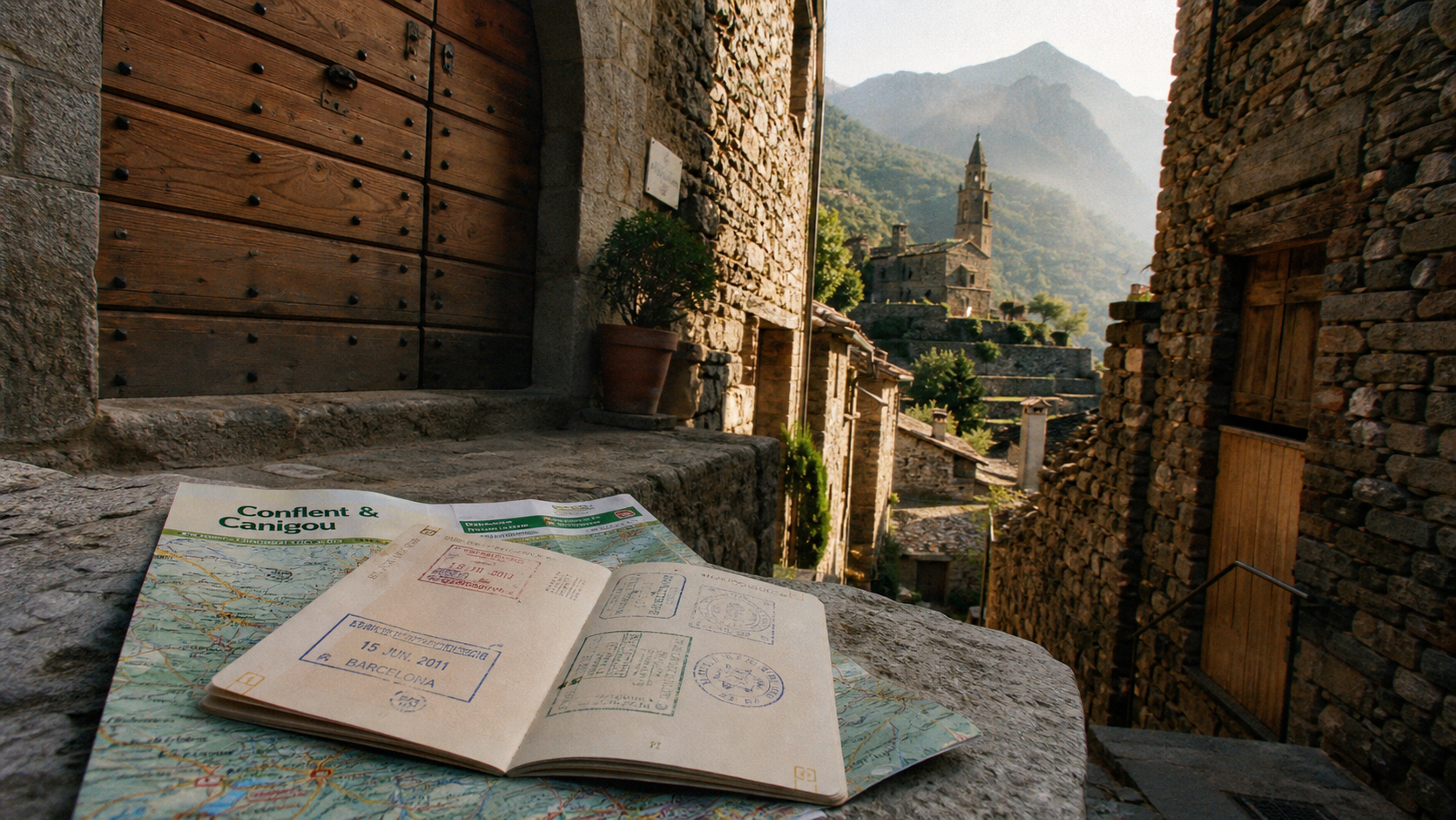 Carte d’excursions Conflent & Canigou dans un passeport, plus beaux villages autour de canet-en-roussillon