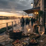 Restaurant sur les quais à bordeaux : table terrasse et vue sur la Garonne