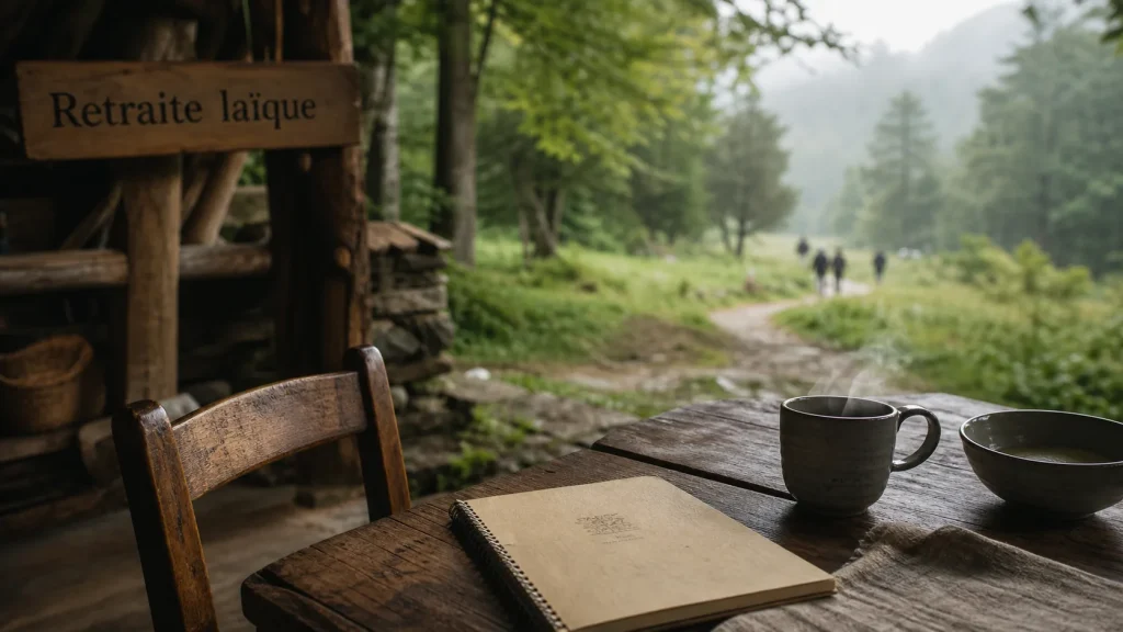 Retraite spirituelle non religieuse : carnet et silence en lodge, nature et retour à soi