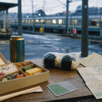 Voyage au Japon : budget et conseils, bento, onigiris et carte Suica sur table