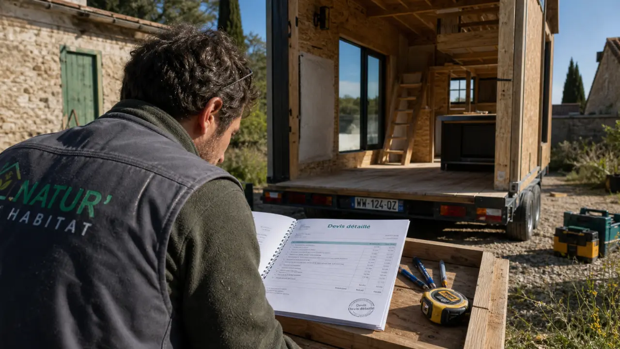 Achat tiny house : vue d’une tiny house sur remorque, devis et installateur