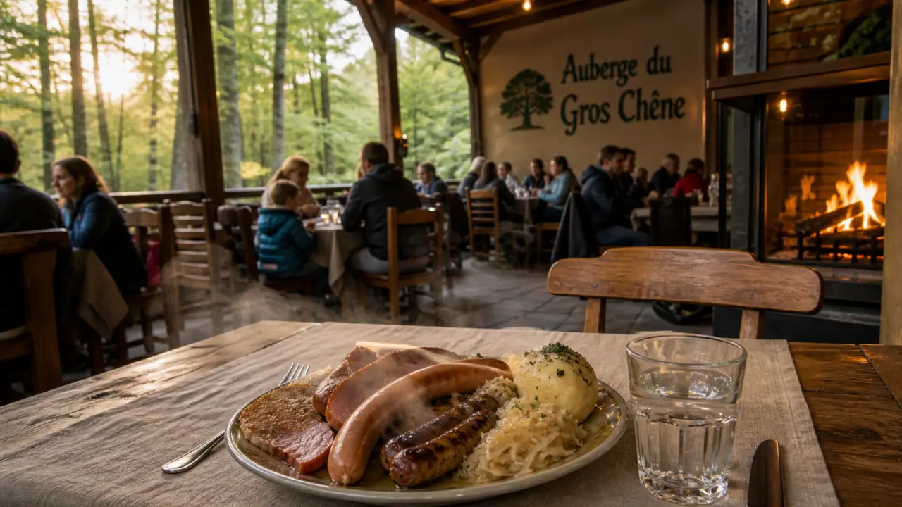 Auberge du gros chêne à Haguenau : terrasse forestière