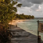 La baie aux cochons à Playa Girón : ponton vers la plage