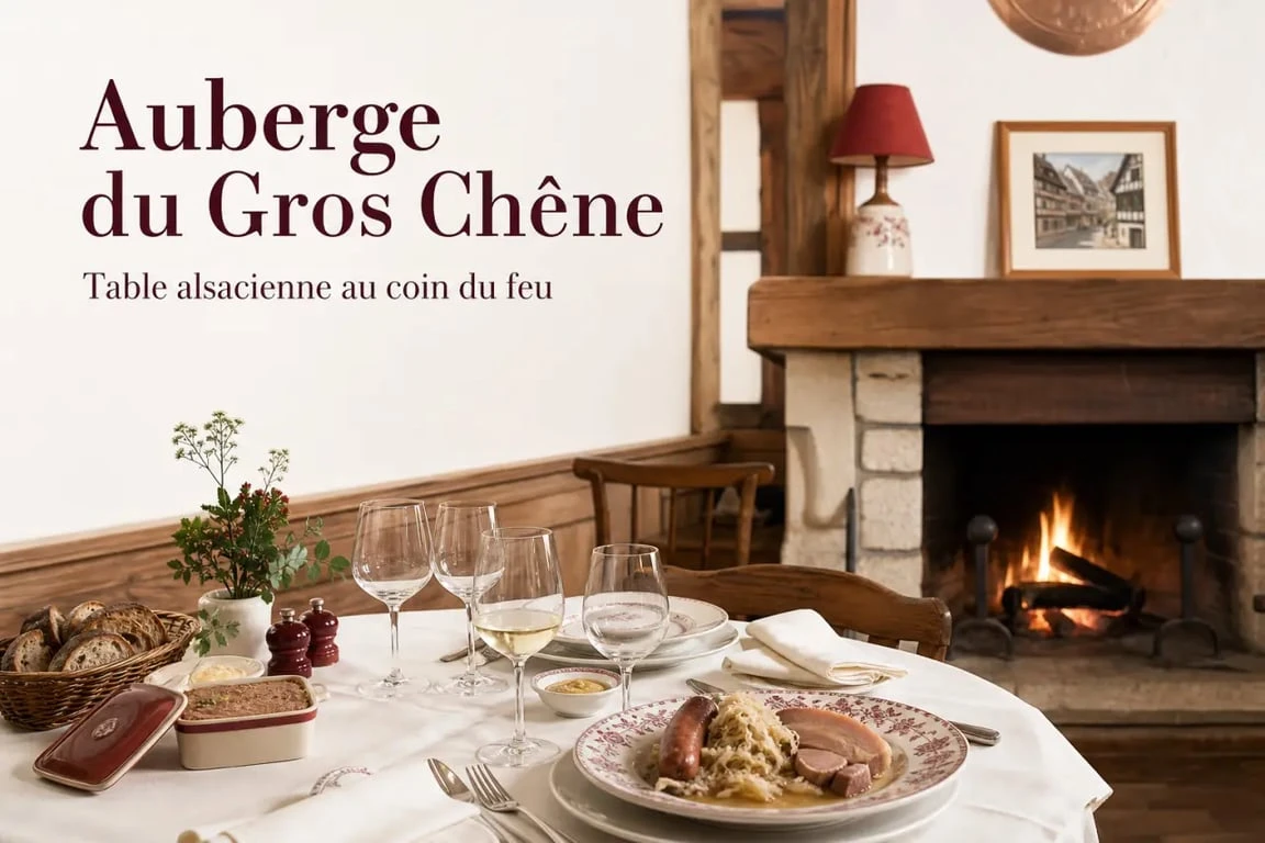 L’intérieur chaleureux de l’auberge du gros chêne avec ambiance conviviale