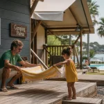 Palma de Majorque camping : famille près de la piscine