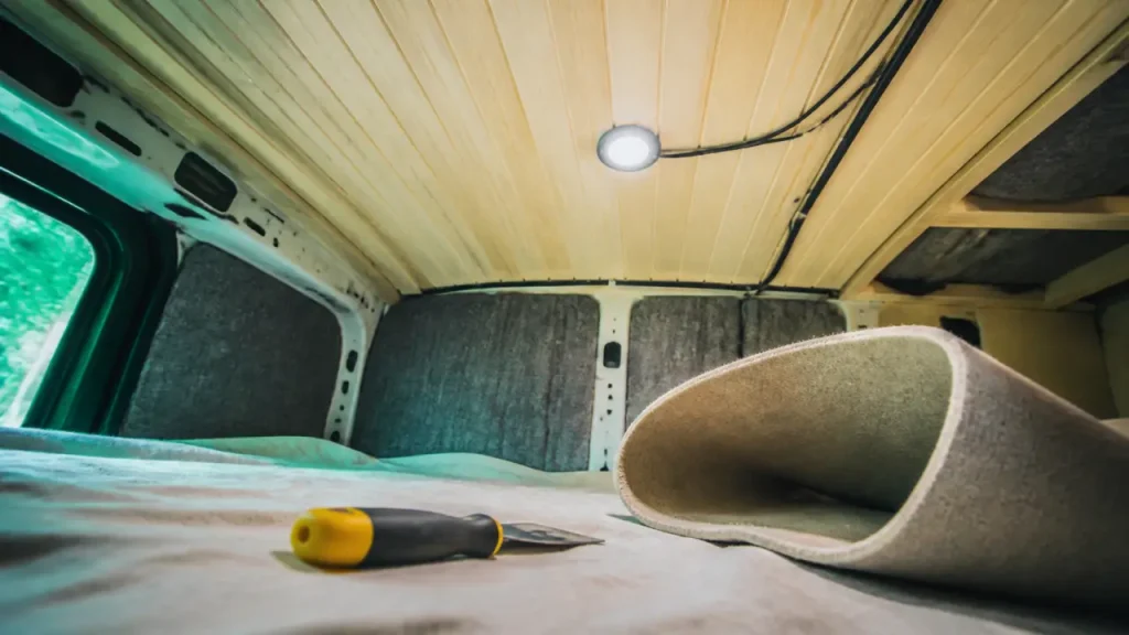 Plafond de van aménagé : isoler, cacher les câbles et le fixer sans fragiliser la carrosserie