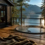 Tiny house Airbnb avec jacuzzi privé en forêt, terrasse et lac