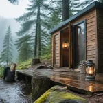 Tiny house Jura en bois dans la forêt, confort hiver