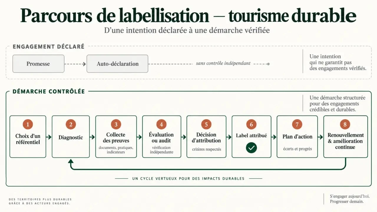 Parcours de labellisation dans une démarche de tourisme durable, de l’audit au renouvellement