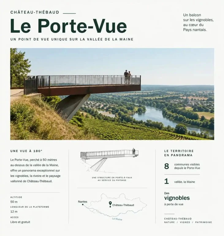 Le Porte-Vue de Château-Thébaud, panorama sur le vignoble pour un séjour patrimoine près de Nantes.