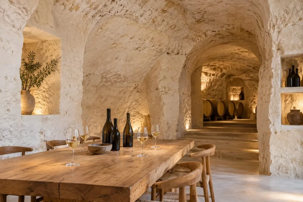 Tourisme Val de Loire Touraine : dégustation dans une cave troglodytique en tuffeau